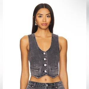 Rolla’s black denim vest - size M